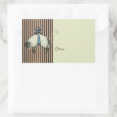 ボウかわいらしヒツデザイナーオプション~ギフトラベル 長方形シール (バッグ)