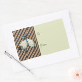 ボウかわいらしヒツデザイナーオプション~ギフトラベル 長方形シール (封筒)