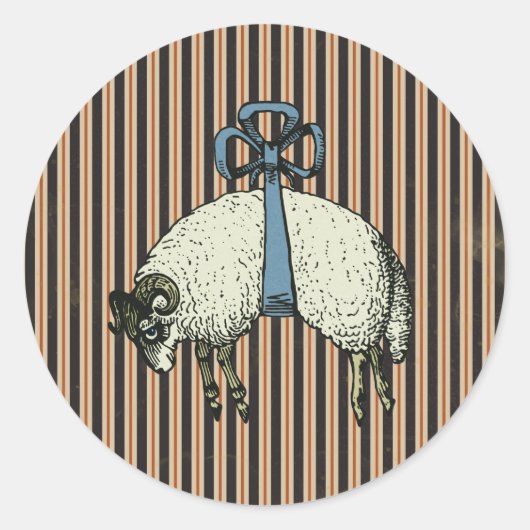 ボウかわいらしヒツデザイナーオプション～サークルシール ラウンドシール (正面)