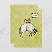 ボウかわいらしヒツデザイナーオプション～招待状 招待状 (正面/裏面)