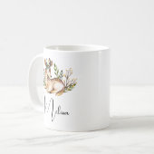 ボウかわいらしホを敷く水彩鹿 コーヒーマグカップ (正面左)