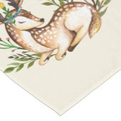 ボウかわいらしホを敷く水彩鹿 ショートテーブルランナー (コーナー)