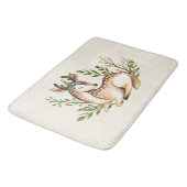 ボウかわいらしホを敷く水彩鹿 バスマット (アングル)