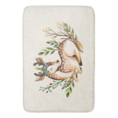 ボウかわいらしホを敷く水彩鹿 バスマット (正面縦)