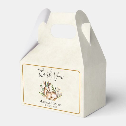 ボウかわいらしホを敷く水彩鹿 フェイバーボックス (正面サイド)