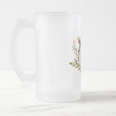 ボウかわいらしホを敷く水彩鹿 フロストグラスビールジョッキ (左)