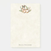 ボウかわいらしホを敷く水彩鹿 ポストイット (正面)