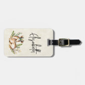 ボウかわいらしホを敷く水彩鹿 ラゲッジタグ (正面横)
