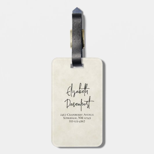 ボウかわいらしホを敷く水彩鹿 ラゲッジタグ (裏面縦)