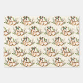 ボウかわいらしホを敷く水彩鹿 ラッピングペーパーシート (正面2)