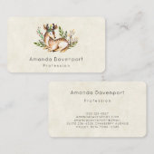 ボウかわいらしホを敷く水彩鹿 名刺 (正面/裏面)