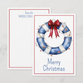 ボウが付いたナートゥルクリスマスライフプリザーバー ノートカード (正面/裏面)