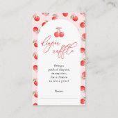 ボウさくらんぼオントップベビーガールシャワーおむつラッフル エンクロージャーカード (正面)