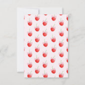 ボウさくらんぼオントップベビーガールシャワーサンキューカード サンキューカード (裏面)