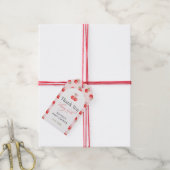 ボウさくらんぼオントップベビーガールシャワーサンキュー ギフトタグ (より糸付き)