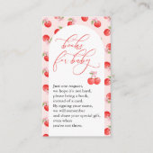 ボウさくらんぼオントップベビーガールシャワーブズベビー エンクロージャーカード (正面)