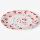 ボウさくらんぼオントップベビーガールシャワー ペーパープレート (アングル)