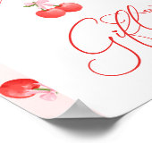 ボウさくらんぼベビーガールシャワーカード&ギフトサイン ポスター (角)