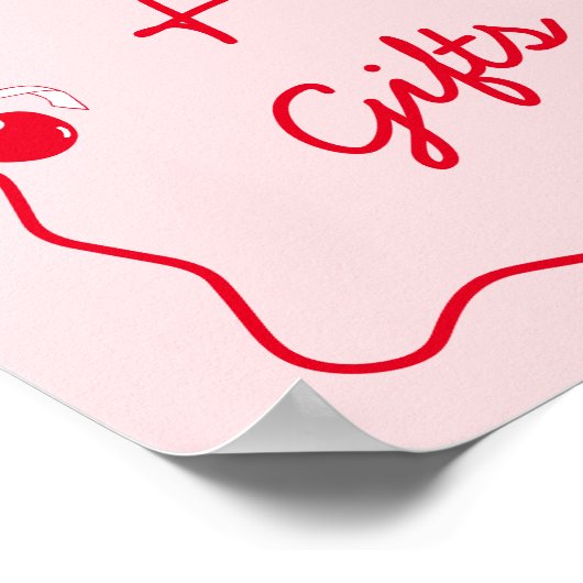 ボウさくらんぼ赤ちゃんシャワー本とギフト ポスター (角)