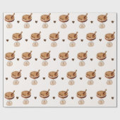 ボウの付いた水彩エスプレッソマティーニ ラッピングペーパー (フラット)