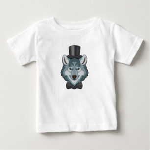 ボウを締めた花婿としてのオオカミ ベビーTシャツ