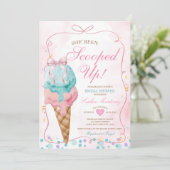 ボウアイスクリームスクープされたブライダルシャワー 招待状 (スタンド正面)