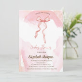 ボウウォーター絵を描カラースプラッシュバラ金ゴールドベビーシャワー 招待状 (スタンド正面)