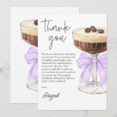 ボウエスプレッソマルティーニブライダルシャワーサンキューユー サンキューカード (正面/裏面)