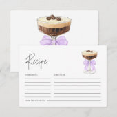 ボウエスプレッソマルティーニブライダルシャワーレシピ エンクロージャーカード (正面/裏面)