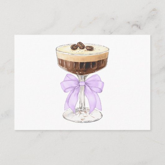 ボウエスプレッソマルティーニブライダルシャワー – レジストリ エンクロージャーカード (裏面)