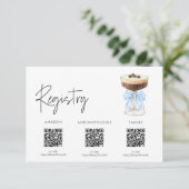 ボウエスプレッソマルティーニブライダルシャワー – レジストリ エンクロージャーカード (スタンド正面)