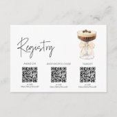 ボウエスプレッソマルティーニブライダルシャワー – レジストリ エンクロージャーカード (正面)