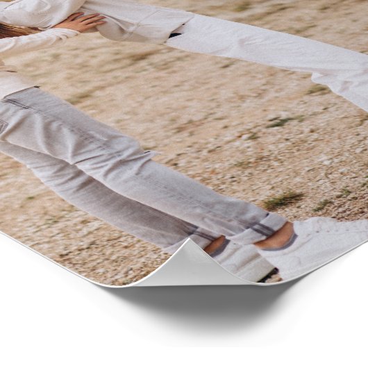 ボウエレガントとリボン現在の家族の写真コラージュ ポスター (角)