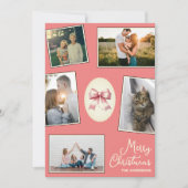ボウエレガントコーラル赤面クリスマスフォトコラージュ シーズンカード (正面)