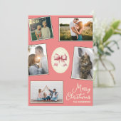 ボウエレガントコーラル赤面クリスマスフォトコラージュ シーズンカード (スタンド正面)