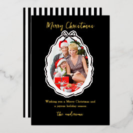 ボウエレガントフレーム写真メリークリスマス 箔シーズンカード