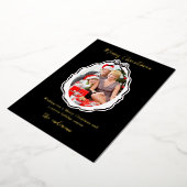 ボウエレガントフレーム写真メリークリスマス 箔シーズンカード (回転した状態)