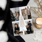 ボウエレガントプレゼントエバーグリーンツリーフォトコラージュ シーズンカード