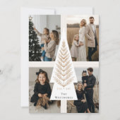 ボウエレガントプレゼントエバーグリーンツリーフォトコラージュ シーズンカード (正面)