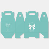 ボウエレガントリボンティール(緑がかった色)ブルーベビーシャワーありがとう フェイバーボックス (見開き)