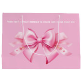 ボウオントレンディーバービエドロールミディアムライトピンク ラージペーパーバッグ (裏面)