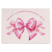 ボウオントレンディーバービエドール赤面ピンク ラージペーパーバッグ (正面)