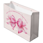 ボウオントレンディーバービエドール赤面ピンク ラージペーパーバッグ (正面アングル)