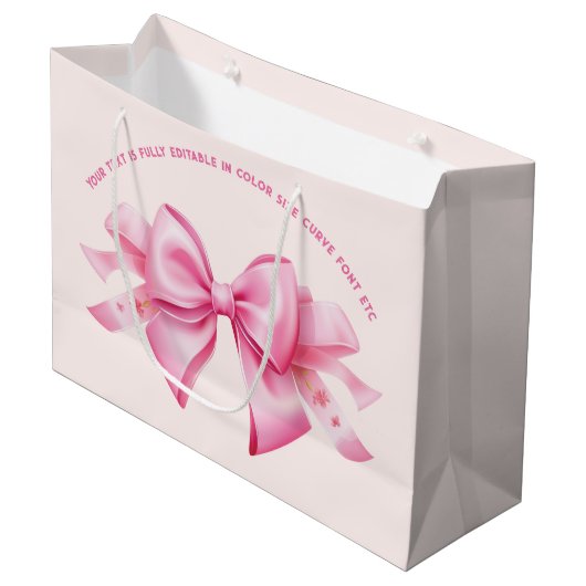 ボウオントレンディーバービエドール赤面ピンク ラージペーパーバッグ (正面アングル)