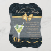 ボウカクテルエレガントクリスマスパーティー 招待状 (正面/裏面)