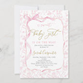 ボウガール付きトイレデジュイ赤ちゃんシャワー 招待状 (正面)