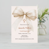 ボウクリームバラ金ゴールドガール確認 箔招待状 (立ち正面)