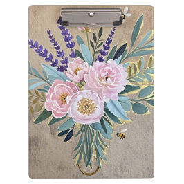 ボウケットの芍薬 ラベンダー色の花 ラスティック クリップボード