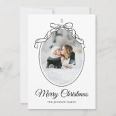 ボウコケット楕円形フォトフレームクリスマス シーズンカード (正面)