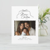 ボウシンプルスカラップ写真クリスマスカード シーズンカード (スタンド正面)